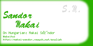 sandor makai business card